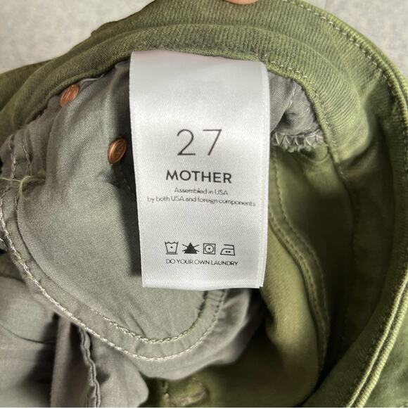 MOTHER The Looker High Waisted Ankle Skinny Jeans Olive Green Women's Size 27 - Picture 10 of 14